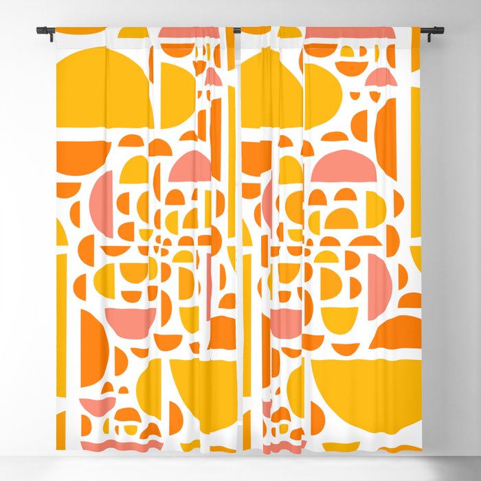 Mid Century Citrus Wedges - Multi-Colored  Blackout Curtain