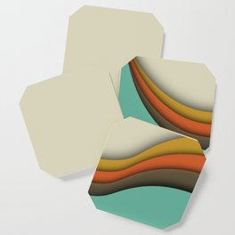 3D Retro Modern Abstract Curved Pattern  Coaster