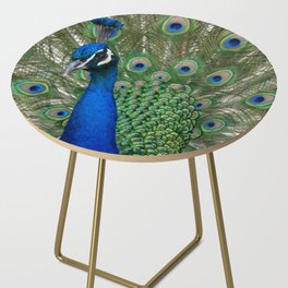 Peacock Spreads Its Feathers Side Table