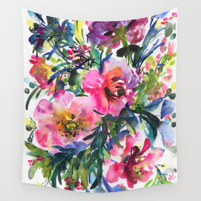 floral phrases: LOL Wall Tapestry