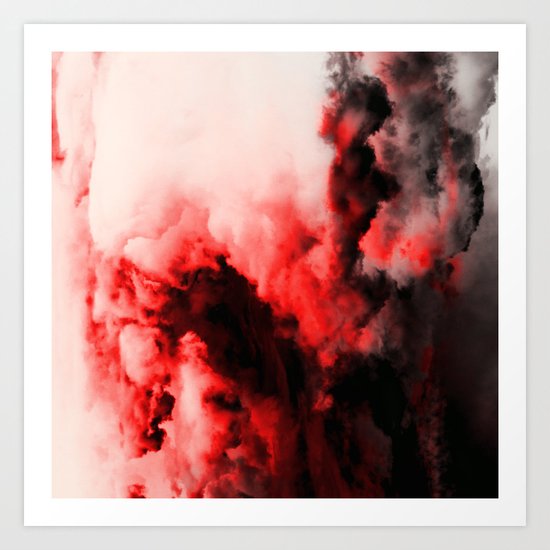 In Pain - Red And Black Abstract Art Print