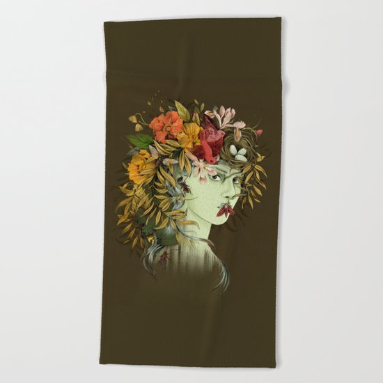 Persephone, goddess of Spring Beach Towel