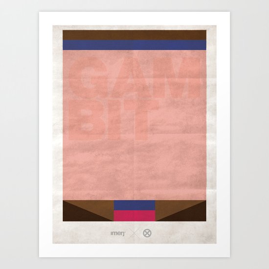 FLAT HEROES - GAMBIT Art Print