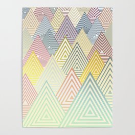 Pastel Mountains Poster