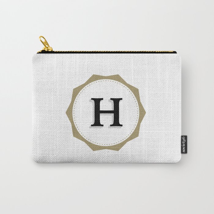 Vintage Letter H Monogram Carry-All Pouch