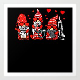 Gnome Nurse Scrub Valentine RN ICU ER Art Print | Nurses, Np, Nicu, Er, Certifiedmed, Pediatric, Nurse, Graphicdesign, Lvn, Rn 