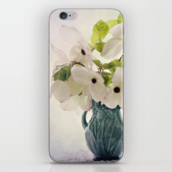 dogwoods in vintage vase iPhone Skin