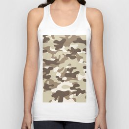 Sand Camouflage Brown And Beige Pattern Unisex Tank Top