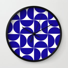 Aquamarine mid century modern geometric shapes Wall Clock