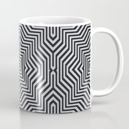 Minimal Geometrical Optical Illusion Style Pattern in Black & White Coffee Mug