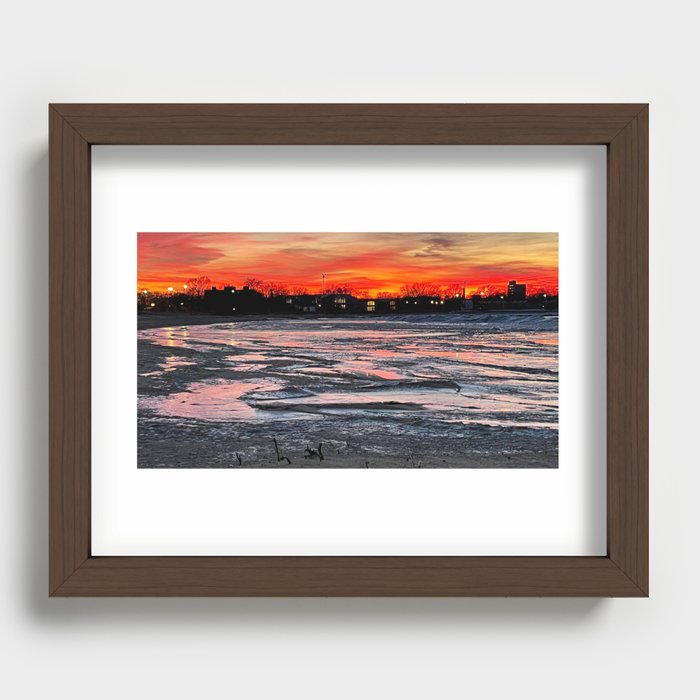 Winter Fire Recessed Framed Print