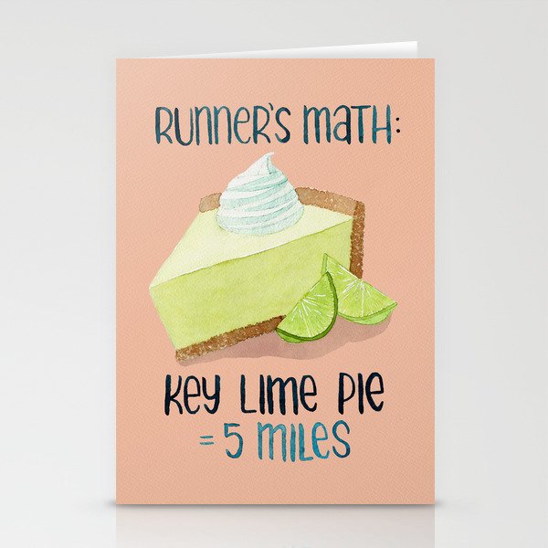 Runner's Math Key Lime Pie - Peach Stationery Cards