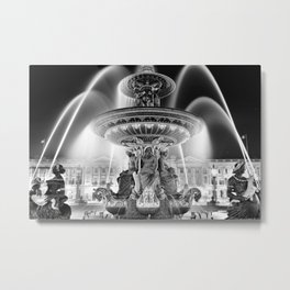 Paris Fountain de la Concorde at night, Paris, France black and white photograph / black and white photography Metal Print | Eiffeltower, Photographs, Paris, Europe, Champselysees, Photo, Fountains, French, Arcdetriumph, Palace 
