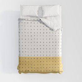 Abstract mustard shape and points Duvet Cover