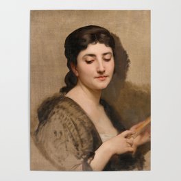 A Young Woman with a Fan by William-Adolphe Bouguereau Poster