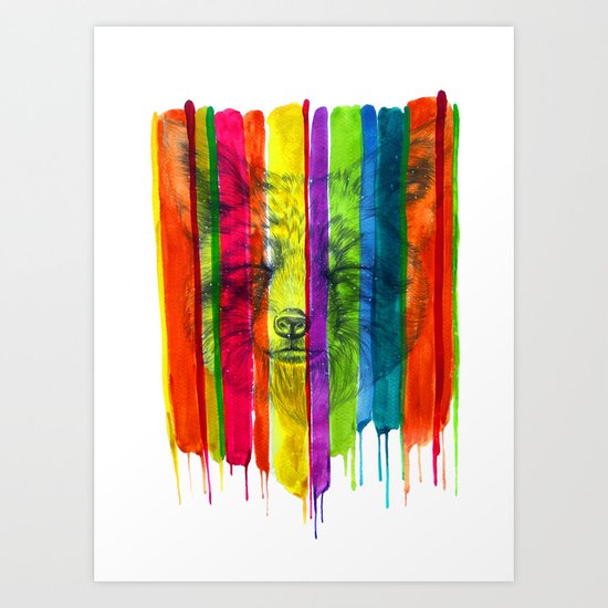 Colorful Fox Art Print