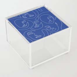 Faces In Blue Acrylic Box