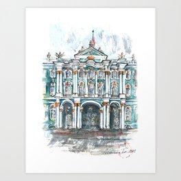 Winter palace, the Hermitage Museum. Saint Petersburg. Art Print