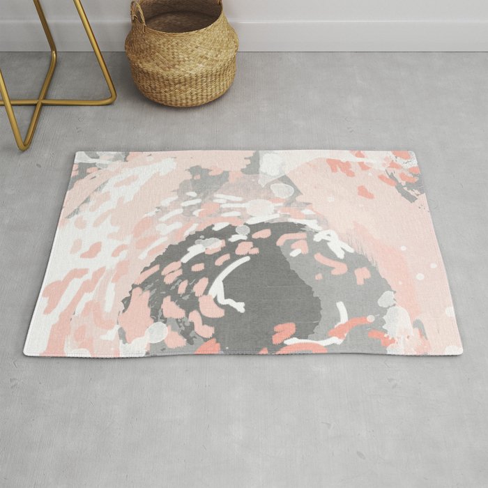 Penny Millennium Pink And Grey Abstract Canvas Large Art Decor Dorm College Nursery Rug By Charlottewinter