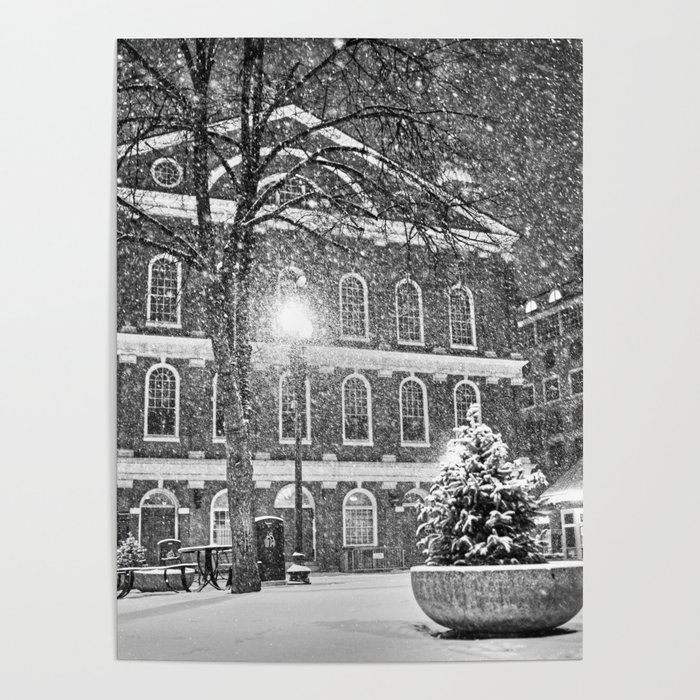 Faneuil Hall Snowstorm Boston Massachusetts Poster