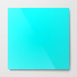Solid Color Electric Cyan Pattern Metal Print | Decorating, Electriccyan, Absract, Home, Sherwin Williams, Solid, Colorful, Interior, Graphicdesign, Decor 