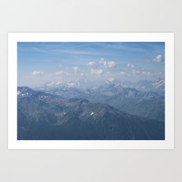 Cime de Caron, France - mountain landscape blue gradient sky - nature and travel photography Art Print