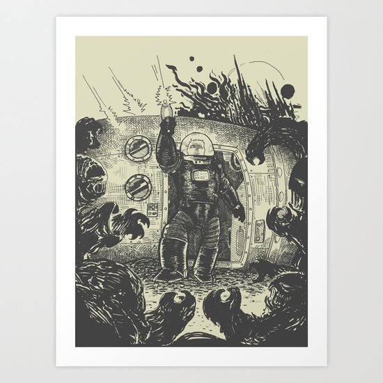 Space slugs die easy Art Print