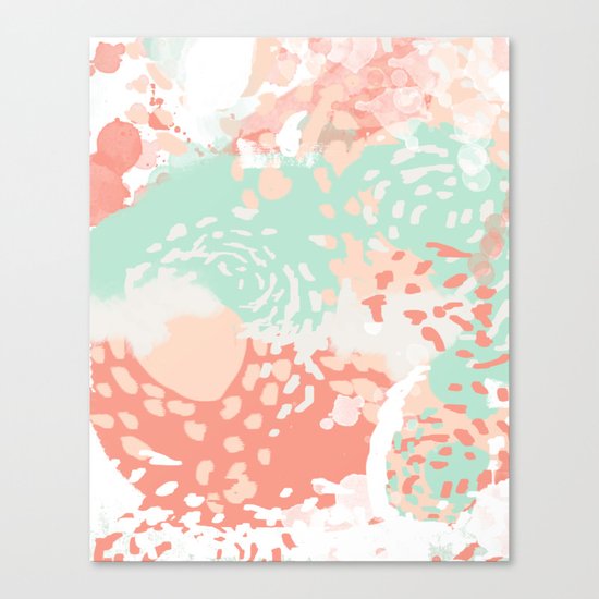 Pippa - Abstract minimal painted pastels painting trendy modern color palette Canvas Print