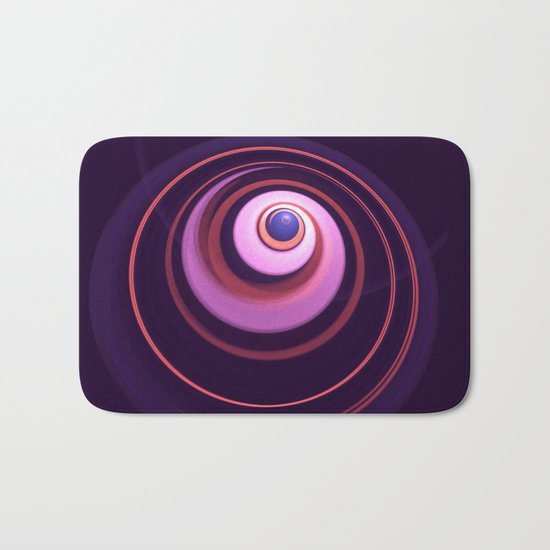 Radial abstract in pink, purple, blue and orange Bath Mat