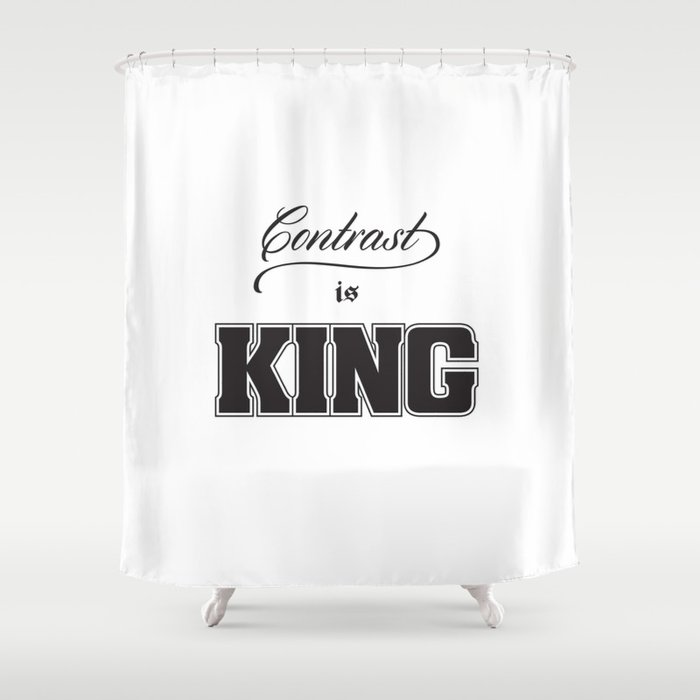 Contrast Is King on White Shower Curtain