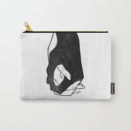 The love will stay. Carry-All Pouch | Love, Night, Ink Pen, Graphite, Black And White, Illustration, Hands, Couples, Drawing, Stars 