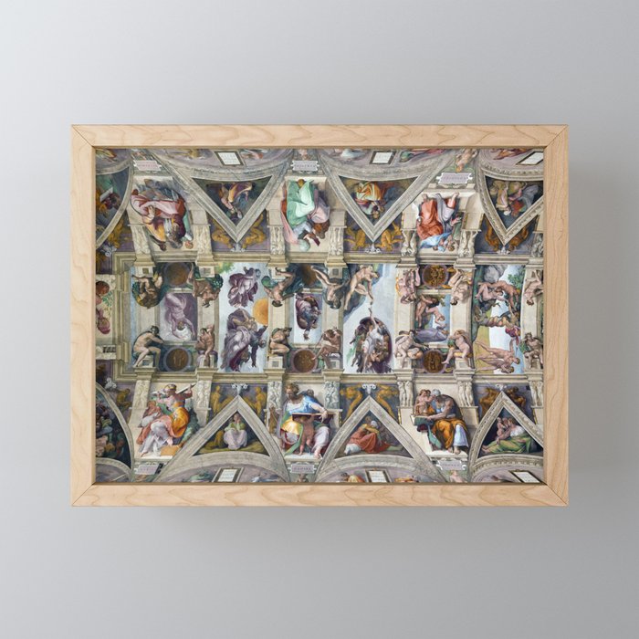 Michelangelo Buonarroti,“ The ceiling of the Sistine Chapel ” Framed Mini Art Print