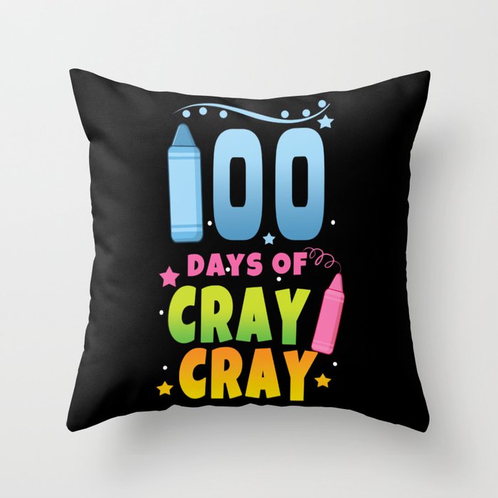 Day Of School 100th Day Color Colorful Art Throw Pillow