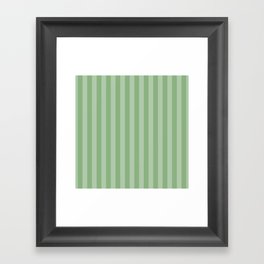 Dark Sea Green Summer Cabana Beach Picnic Stripes Framed Art Print