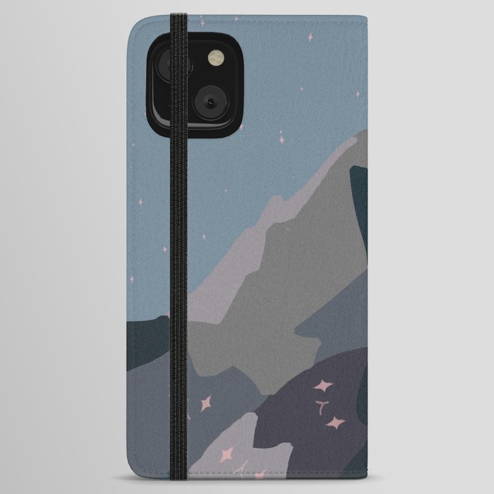 Cat Faces on mountains iPhone Wallet Case
