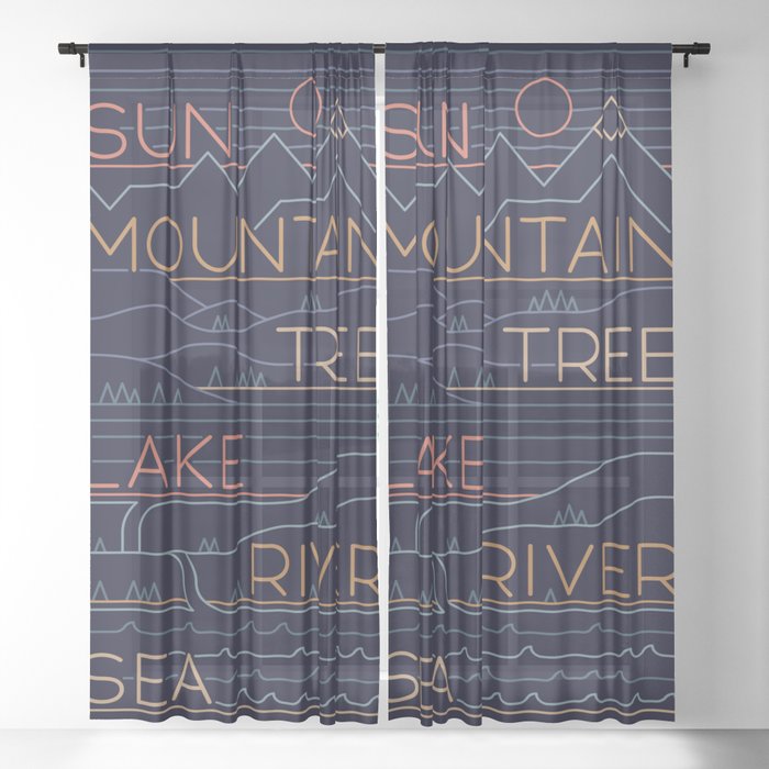 Sun Mountain Tree Sheer Curtain By Rickcrane