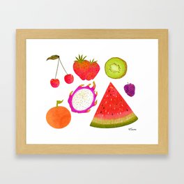 Extra Cute Summer Fruit Framed Art Print