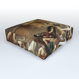Jacques-Louis David "Sabine women stopped fighting the Romans with Sabines" Outdoor Floor Cushion