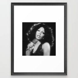 Donna Summer in Black and White Framed Art Print