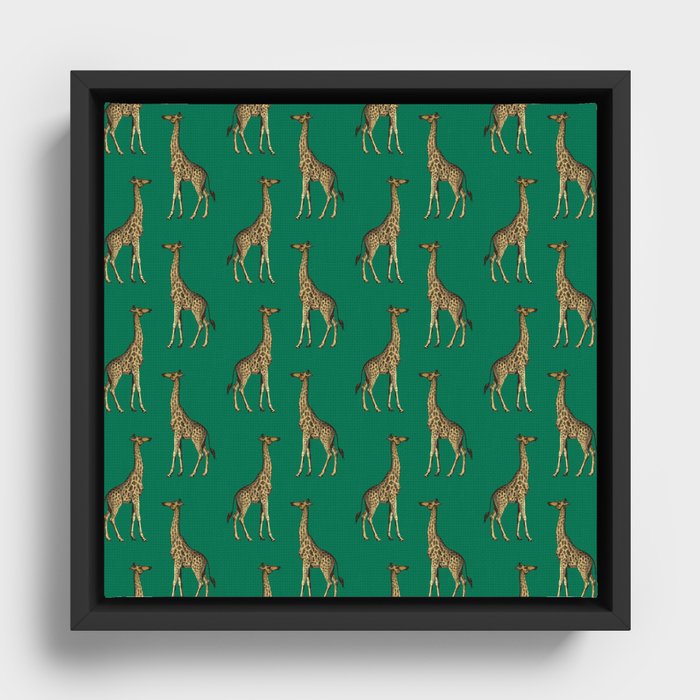 Giraffe Pattern Framed Canvas
