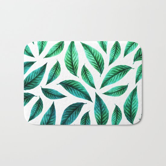 Tropical Foliage Pattern #society6 #decor #buyart Bath Mat