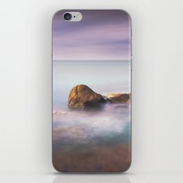 Rock in the sea, long exposure photography iPhone Skin
