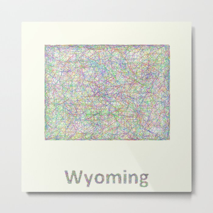 Wyoming map Metal Print