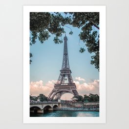 Eiffel Tower During Sunset | City Urban Landscape Photography of Paris France Art Print