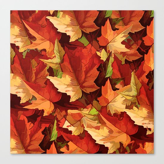 Autumn Leaves Abstract - Painterly Canvas Print