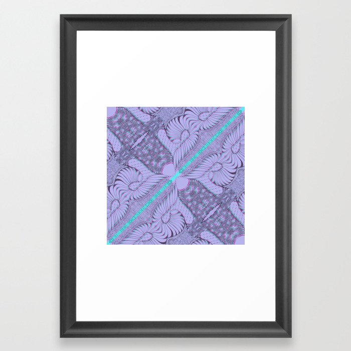 Diagonal Abstract Psychedelic Doodle 5 Framed Art Print