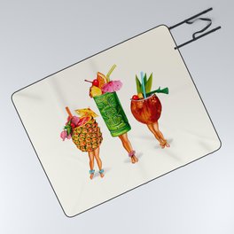 Tiki Cocktail Pin-Ups Picnic Blanket