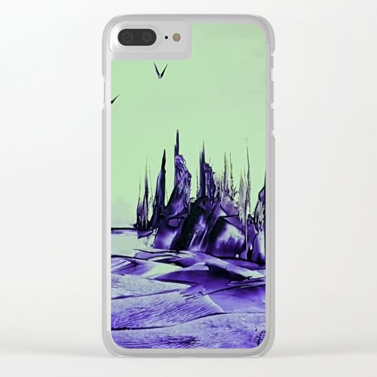 Purple alienscape Clear iPhone Case
