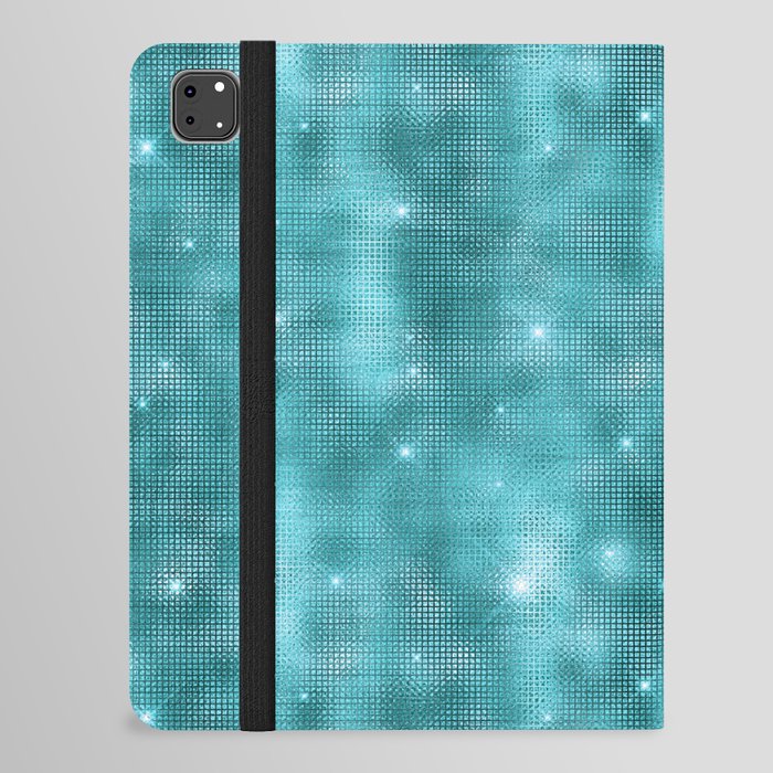 Glam Turquoise Diamond Shimmer Glitter iPad Folio Case