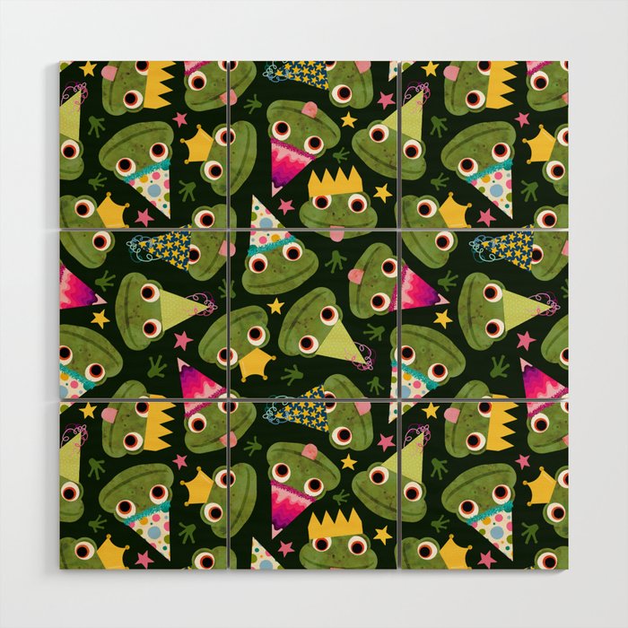 Party Frogs! // Green Wood Wall Art